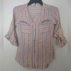 Express women's lightweight striped blouse top, XXS